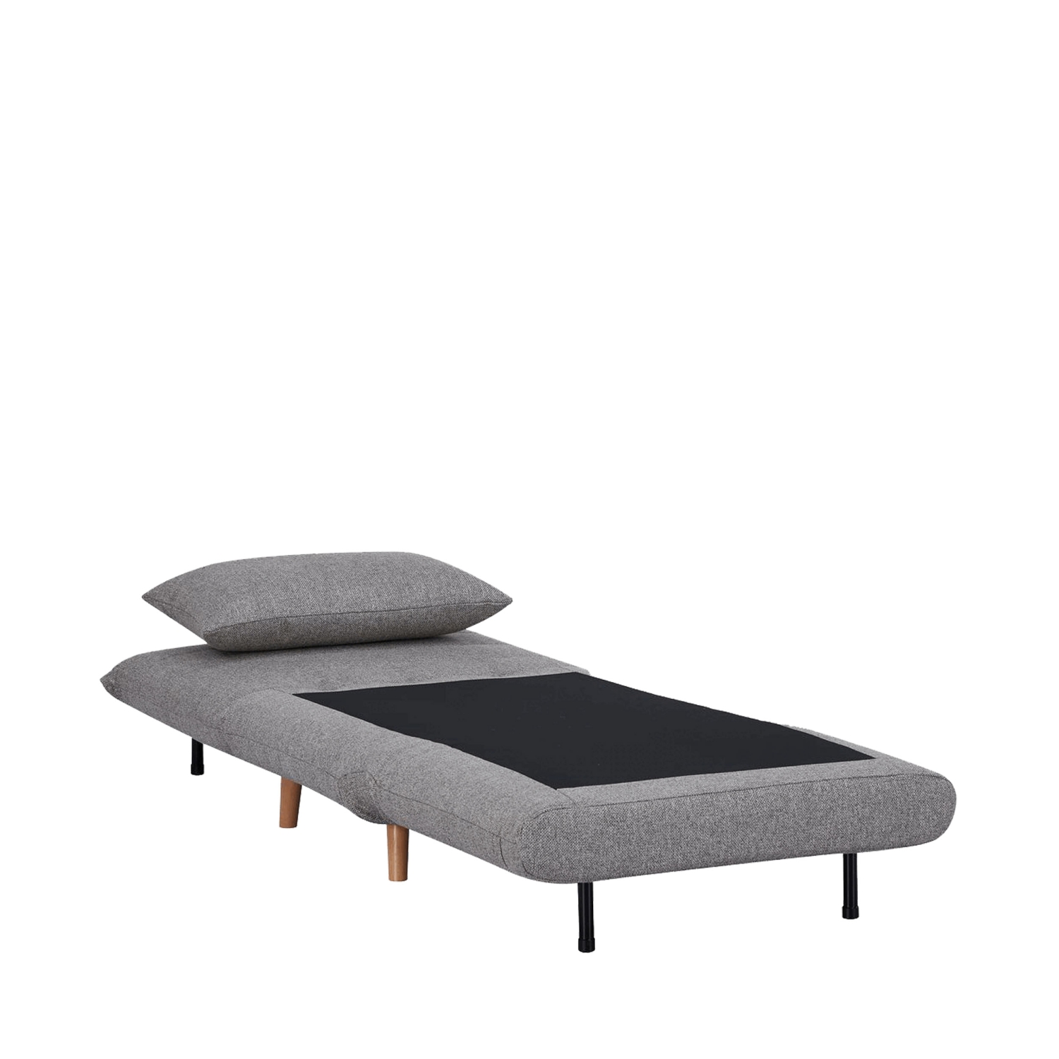 Marlow - Fauteuil convertible en tissu et bois - Couleur : Gris