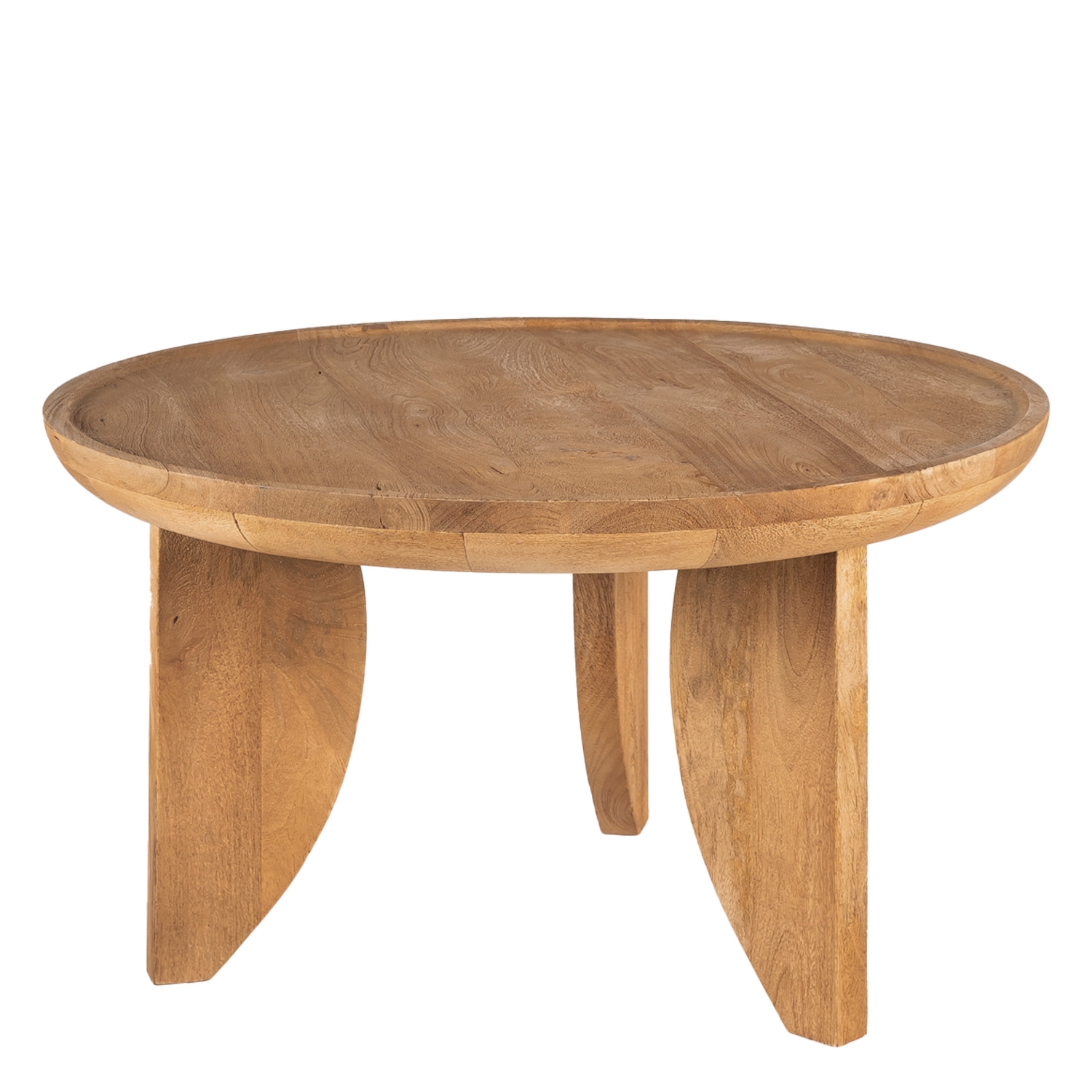 Jepara - Table basse ronde en bois massif ø84cm - Bois clair