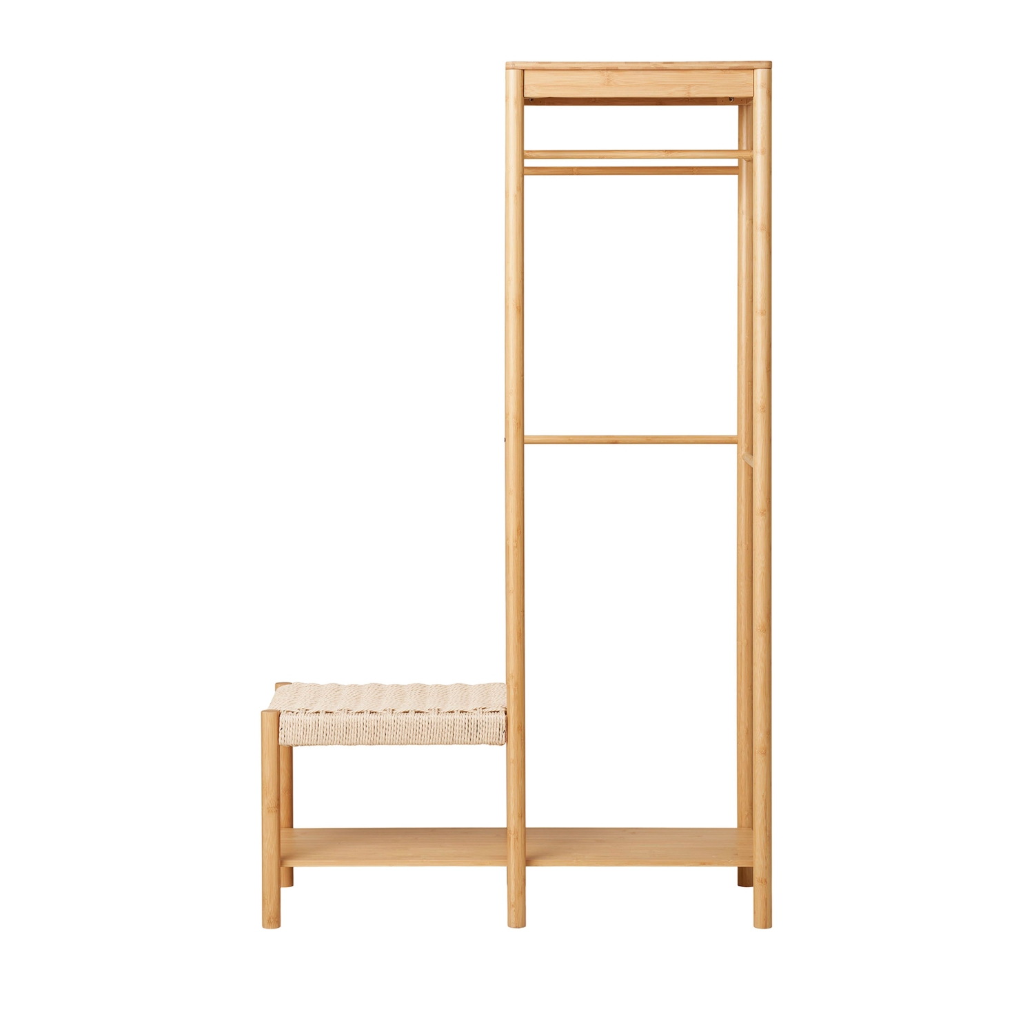 Ember - Vestiaire d'entrée en bambou et corde H165cm - Bois clair