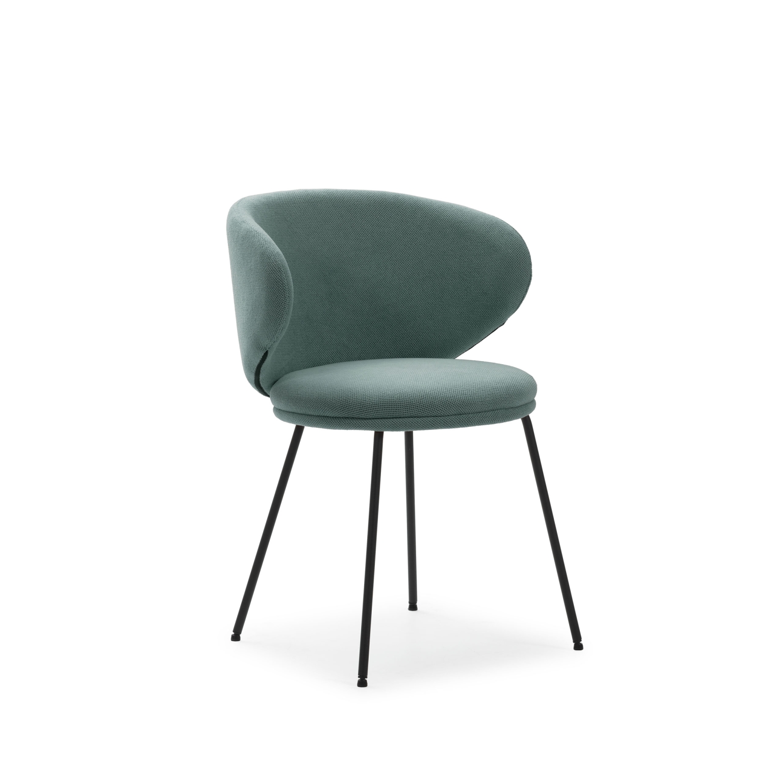 Havel - Lot de 2 chaises en tissu et métal - vert eucalyptus