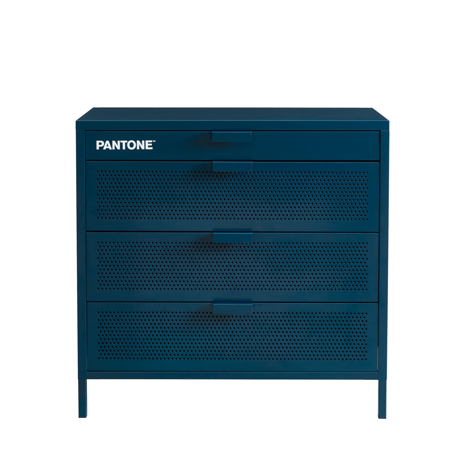 Nino - Commode 4 tiroirs en métal PANTONE L80cm - Bleu nuit