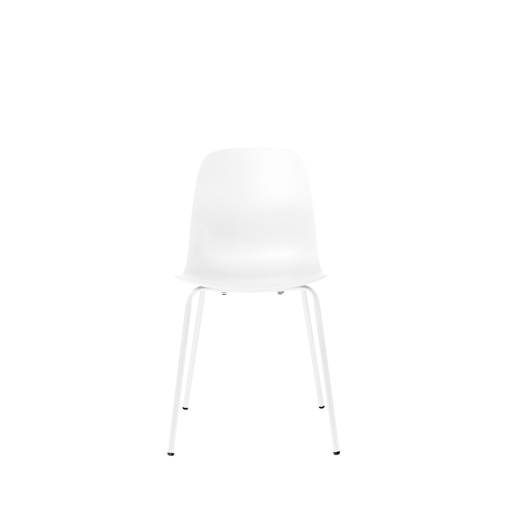 Hel - Lot de 4 chaises en plastique et métal - Blanc