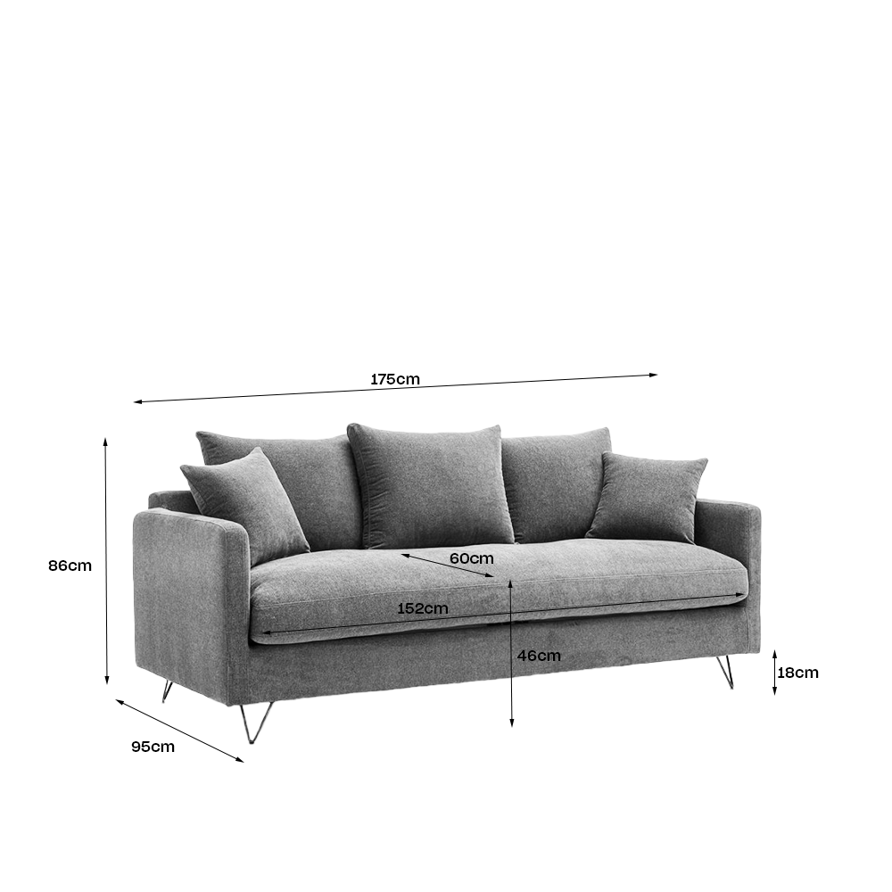 Villabon - Canapé 3 places en velours pieds épingles noirs - Jaune moutarde