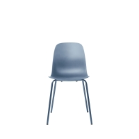 Hel - Lot de 4 chaises en plastique et métal - Bleu