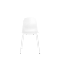 Hel - Lot de 4 chaises en plastique et métal - Blanc
