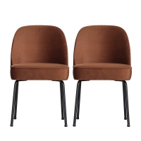 Vogue - Lot de 2 chaises design en velours - Rouille