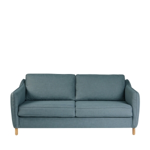 Vornay - Canapé convertible express 3 places en tissu - Bleu pétrole