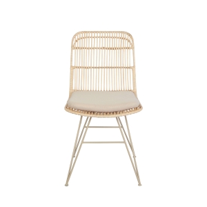 Uyuni - Lot de 2 chaises design en rotin pieds beiges - Naturel