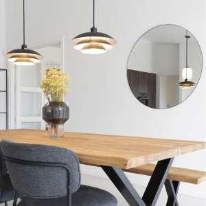 Jersey - Miroir rond en métal ø100cm - Noir