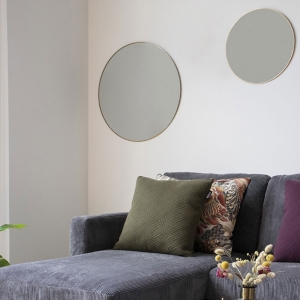 Jersey - Miroir rond en métal ø40cm - Laiton