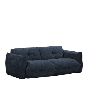 Bocca - Canapé droit 3 places en tissu à dossier capitonné - Bleu