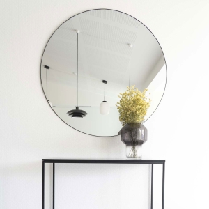 Jersey - Miroir rond en métal ø100cm - Noir