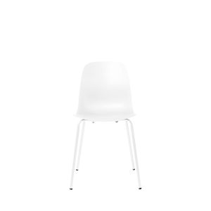 Hel - Lot de 4 chaises en plastique et métal - Blanc
