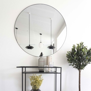 Jersey - Miroir rond en métal ø100cm - Noir