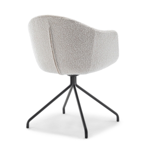 Kooij - Chaise de bureau en tissu bouclette et métal - Écru