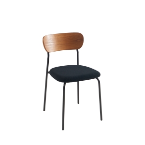 Nalon - Lot de 2 chaises en velours côtelé et métal - Noir