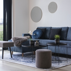 Jersey - Miroir rond en métal ø40cm - Laiton